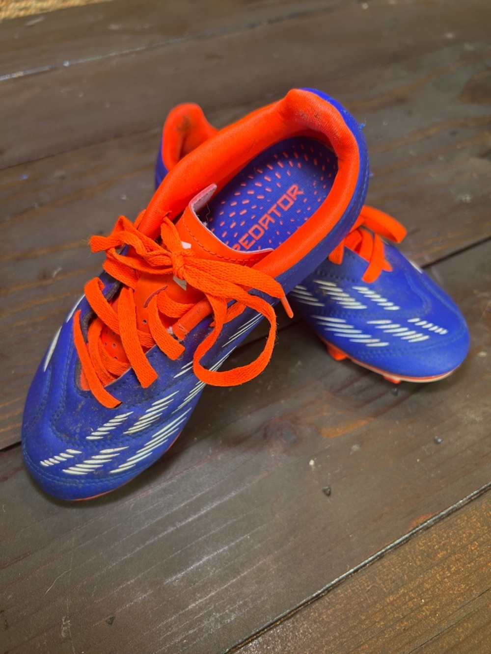 Kids Adidas Predator Soccer Cleats Size 1- Blue & Orange